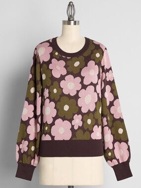 🌸 ModCloth Princess Highway Floral Crewneck Sweater 🌸